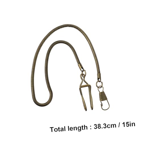 CLISPEED Taschenuhr Kette Metall Vintage Belt Chain mit Karabinerverschluss Langlebige Retro Uhrkette für Herren Damen als Gürtel Schlüsselanhänger Zubehör von CLISPEED