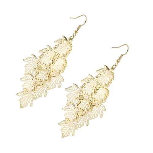 CLISPEED Tassel Ohrringe Damen Mehrschichtige Goldfarbene Designs Baumelnde Ohrhänger für Alltag Party und Büro Auffälliger Schmuck mit Leuchtendem von CLISPEED