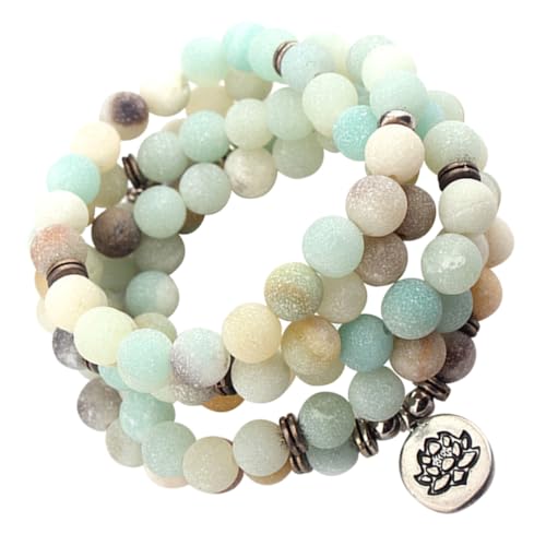 CLISPEED Teilige Lotus Naturstein Perlen Armband und Halskette Meditationsschmuck für Damen Dekoratives Yoga Accessoire Langlebig und Vielseitig für Alltag und Festival von CLISPEED