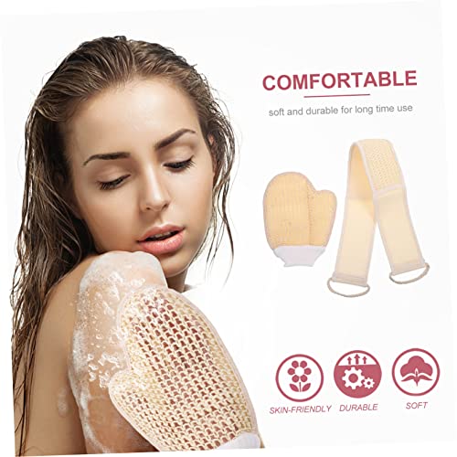 CLISPEED Teiliges Körperpeeling mit Weichem Duschhandschuh und Langem Peeling Handtuch Hautfreundlich Komfortabel für Rücken Beine Oberarme Tiefenreinigend Einfach zu Verwenden von CLISPEED