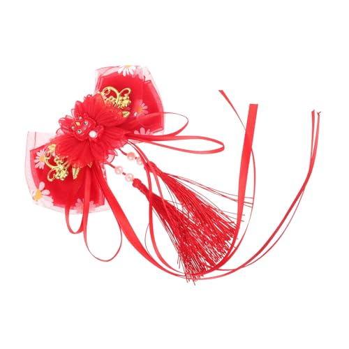 CLISPEED Temperament Haarschmuck Damen Tassel Haarspange Chinesischer Stil Haarklammer mit Langem Band für Festliche Anlässe und Hanfu Geeignet für Mädchen und Frühlingsfest von CLISPEED