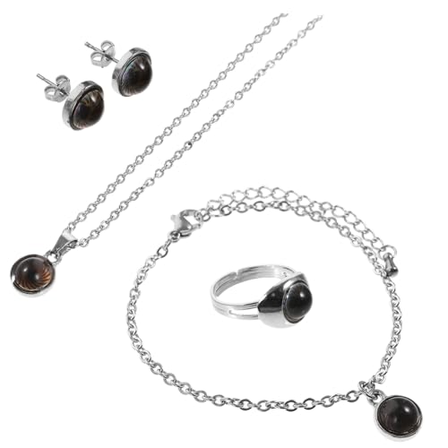 CLISPEED Temperaturwechsel Schmuckset Damen mit Farbwechsel Ring Ohrringe Halskette Armband Modisch Elegant Vielseitig Kombinierbar Komfortabel für Alltag und Besondere Anlässe Geeignet von CLISPEED