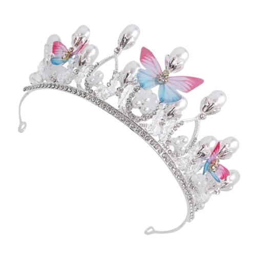 CLISPEED Tiara Haarschmuck Silber Krone Stirnband Leicht Elegant Party Kopfschmuck Mädchen Geburtstagsdeko Prinzessin Accessoires von CLISPEED