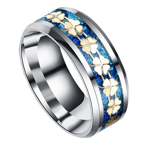 CLISPEED Titanium Ring Unisex mit Vierblättrigem Kleeblatt Design Langlebiges Schmuckstück für Damen und Herren Modischer Langlebiger Modeschmuck CLISPEED Titanium Ring Unisex mit Vierblättrigem Kleeblatt Design Langlebiges Schmuckstück für Damen und Herren Modischer Langlebiger Modeschmuck von CLISPEED