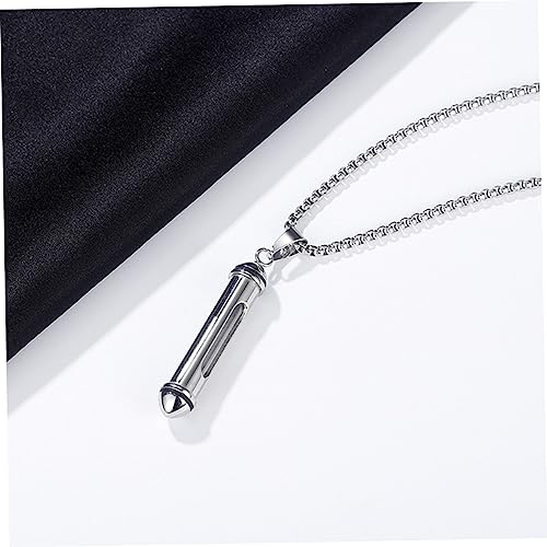 CLISPEED Titanium Urnen Halskette für Männer Zylindrisches Anhänger Memorial Korrosionsbeständig Gravierbar Aufbewahrung für Haar Haustierasche Langlebiger Gedenkschmuck von CLISPEED
