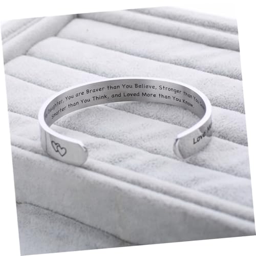 CLISPEED Titanstahl Armband für Tochter Gravur Offenes Design Leichtes Langlebiges Schmuckstück Mutter tochter Liebe Symbol Alltag Party Reise von CLISPEED