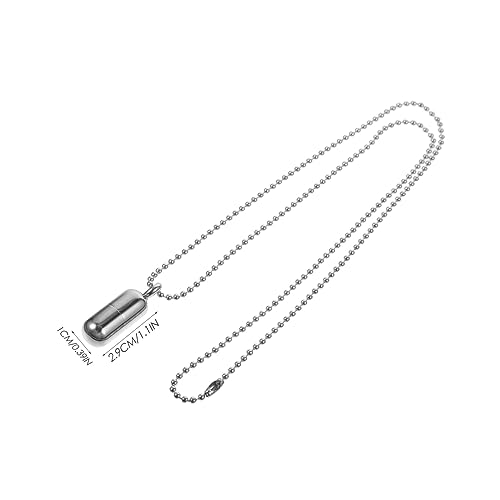 CLISPEED Titanstahl Halskette mit Abnehmbarem Pillenanhänger Hohlkapsel Design Sichere Tablettenaufbewahrung Kugelkette Modischer Damenschmuck für Unterwegs und Alltag von CLISPEED