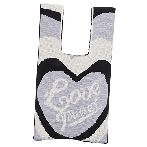 CLISPEED Tote Bag Damen Knitted Handtasche mit Einfachem Design für Freizeit Ausflüge und Partys Langlebig und Geeignet für Junge Frauen und Schüler von CLISPEED