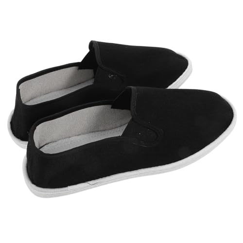 CLISPEED Traditionelle Taichi Schuhe Herren Martial Arts Trainingsschuhe Kung Fu Schwarz Atmungsaktiv Komfortabel Baumwolle Sohle für Kampfsport Alltag von CLISPEED
