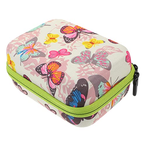 CLISPEED Tragbare Aufbewahrungstasche für Ätherische Öle Organizer für Flaschen für Reisen und Zuhause mit Grünem Reißverschluss und Schickem Schmetterlingsdesign von CLISPEED