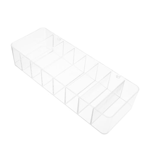 CLISPEED Transparente Acryl Aufbewahrungsbox mit Fächern Großer Desktop Organizer für Kosmetik und Kleinteile Robuste Multi Grid Lagerbox für Zuhause und Büro Praktische von CLISPEED