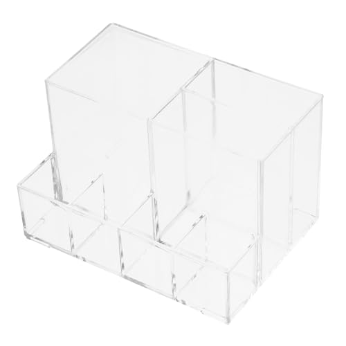 CLISPEED Transparente Acryl Aufbewahrungsbox mit Mehrfachfächern Kosmetikpinsel und Lippenstift Organizer Langlebiger Makeup Behälter für Eyeliner Praktischer Schminktisch Organizer von CLISPEED