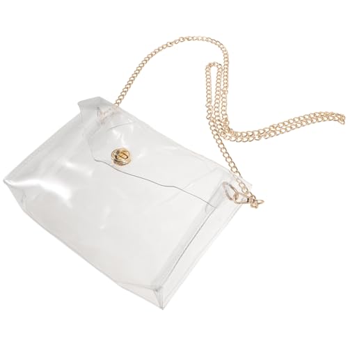 CLISPEED Transparente Damen Schultertasche mit Kette Klare Crossbody Bag für Konzert und Party Modische Umhängetasche Leichte Transparente Purse mit Ausreichend Stauraum für Handy und von CLISPEED