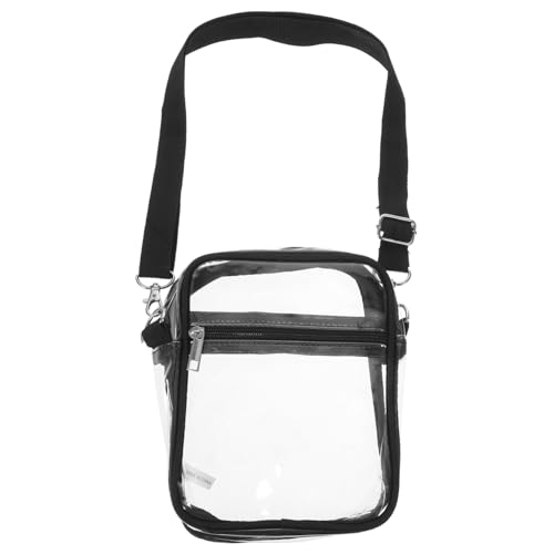 CLISPEED Transparente Kleine Umhängetasche Damen Leichtes Design Große Kapazität Modische Schwarze Crossbody Bag für Alltag Bar Club Freizeit Wochenendnutzung von CLISPEED