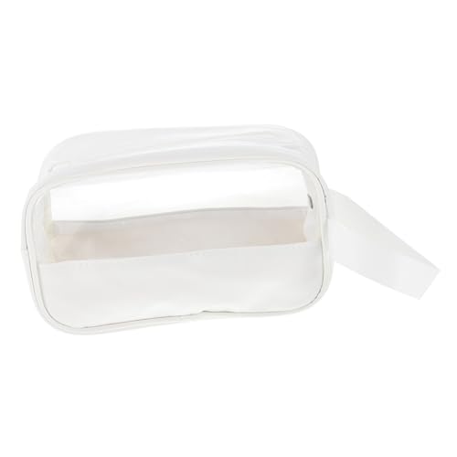 CLISPEED Transparente Kosmetiktasche PU Robust Langlebig Praktische Schminktasche Damen Reise Toilettenartikel Organizer Durchsichtig mit Wiederverwendbarem Reißverschluss für Unterwegs von CLISPEED