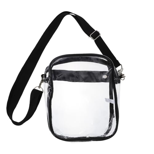 CLISPEED Transparente PVC Schultertasche Damen Verstellbar Modische Umhängetasche Kleine Praktische Handtasche für Alltag und Freizeit von CLISPEED