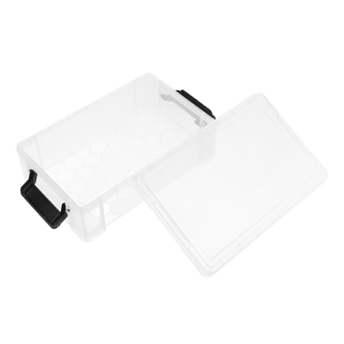 CLISPEED Transparente Stapelbare Aufbewahrungsbox aus PP Kunststoff mit Sicherem Abnehmbarem Deckel Klare Pencil Case für Stifte Gel Pen Organizer Kunstbedarf Büro und Schule Robust und von CLISPEED