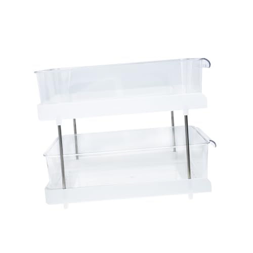 CLISPEED Transparenter Doppelstöckiger Kosmetik Organizer mit Zwei Praktisches Badezimmer Regal für Make Up Parfüms und Pflege Platzsparendes Desktop Aufbewahrungssystem von CLISPEED