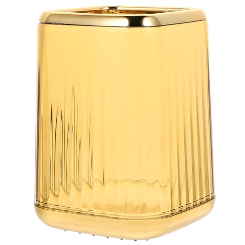 CLISPEED Transparenter Make Up Pinselhalter Vielseitiger Schreibtisch Organizer für Kosmetik Bleistifte und Stifte Stabil und Langlebig für Makeup und Bürobedarf Gelb von CLISPEED