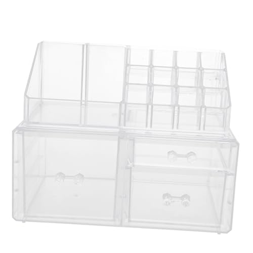 CLISPEED Transparentes Desktop Organizer Aufbewahrungsbox mit Mehreren Fächern Platzsparend Leicht und Vielseitig für Kosmetik Schmuck und Büro als für Frauen und Mädchen von CLISPEED