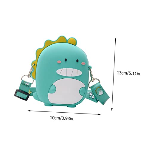 CLISPEED Umhängegeldbeutel aus Weichem Silikon Cartoon Dinosaurier Motiv Kompakt und Leicht mit Reißverschluss Vielseitig Einsetzbar für Jungen und Mädchen Praktische Aufbewahrung für von CLISPEED