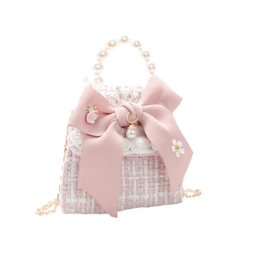 CLISPEED Mini-umhängetasche Für Frauen Mit Schleife Tasche Aus Hochwertigem Material Chic Lagerung Tasche Messenger Für Mädchen Bogen Perle von CLISPEED
