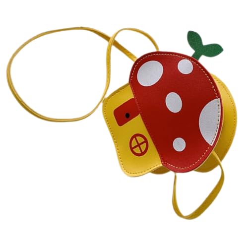CLISPEED Umhängetasche Pilz Design mit Reißverschluss Leichte Süße Crossbody Geldbörse für Mädchen Praktische Schultertasche für Schule Reise und Alltag Rote Mädchen Tasche von CLISPEED