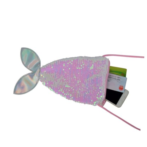 CLISPEED Umhängetasche mit pailletten Große Schultertasche Weiß Glänzende Handytasche mit design Robustes Material Vielseitig für Alltag und Ausflüge Geeignet von CLISPEED