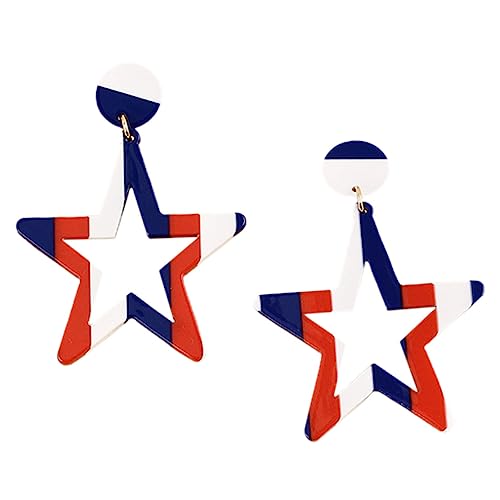 CLISPEED Sterneformige Damen-ohrhänger Für Unabhängigkeitstag-party Amerikanische Flagge-design-ohrschmuck Festival-accessoires Für Frauen von CLISPEED