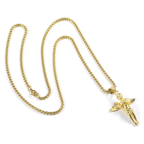CLISPEED Unisex Halskette mit Engelanhänger Betende Hände Kreative Halskette für Männer und Frauen Goldfarbene Schlüsselbein Kette Modischer Schmuck für Alltag und CLISPEED Unisex Halskette mit Engelanhänger Betende Hände Kreative Halskette für Männer und Frauen Goldfarbene Schlüsselbein Kette Modischer Schmuck für Alltag und von CLISPEED