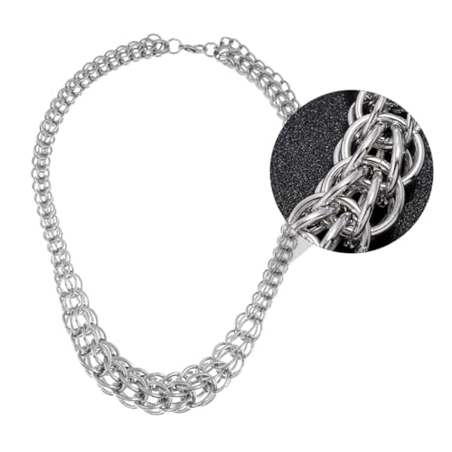 CLISPEED Unisex Hip hop Halskette aus Edelstahl Kurze Grobe Kettenform Modische Schlüsselbein kette Leicht und Langlebig Eleganter Schmuck für Damen und Herren von CLISPEED