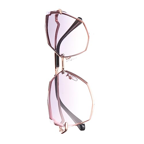 CLISPEED Unisex Polygonale Sonnenbrille mit UV Schutz Fashion Brille in Roségold Bequemes Nasenhalter Design für Outdoor Aktivitäten und Festivals von CLISPEED