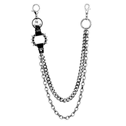 CLISPEED Unisex Punk Kette für Hosen Taillentaschenkette für Geldbörse und Schlüssel für Hip Hop und Bühnenauftritte Doppellagiges Design für Stilvolle von CLISPEED