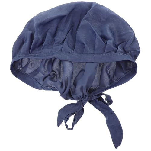 CLISPEED Verstellbare Elastische Schlafmütze Damen mit Schleife Weiche Samt haube Rutschfeste Schlafhaube für Lockiges Haar Vielseitig als Dusch Make up haube Geeignet Blau von CLISPEED