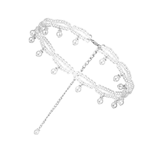 CLISPEED Verstellbare Perlen Taillenkette Damen Elastisch Body Chain für Kleider Party Hochzeit Elegantes Handgefertigtes Design Vielseitig Kombinierbar mit Bluse Jeans Abendmode von CLISPEED