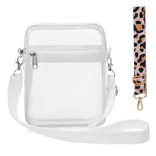 CLISPEED Verstellbare Transparente Crossbody Tasche mit Austauschbarem Schultergurt Kompakte Damen Umhängetasche mit Großer Kapazität für Alltag Stilvolle Leichte Handtasche für von CLISPEED