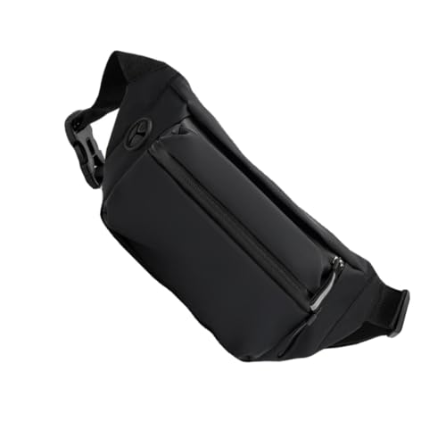 CLISPEED Verstellbare wasserdichte Herren Bauchtasche mit Verstellbarem Gurt Modische Hüfttasche für Outdoor Sport Camping Laufen Praktische Crossbody Schultertasche in Schwarz von CLISPEED