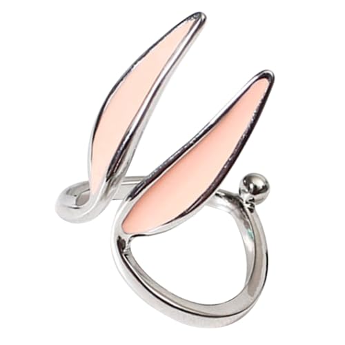 CLISPEED Verstellbarer Bunny Ears Ring aus Kupfer Damen Modeschmuck Offener Finger Ring Leicht Elegant für Partys Shopping und Besondere Anlässe von CLISPEED