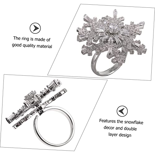 CLISPEED Schneeflockenring Verstellbar Aus Hochwertigem Material Mit Schneeflocken-dekor Zarter Damenring Als Schmuck Für Mädchen Und Alltagskleidung von CLISPEED