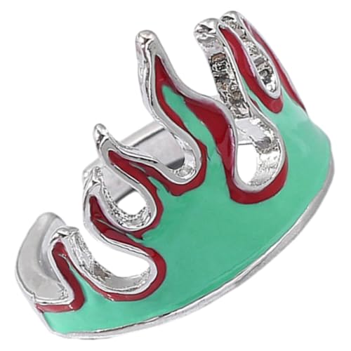 CLISPEED Verstellbarer Feuerflammen Ring Damen Herren Metall Schmuck Offener Finger Ring Trendiger Streetstyle Accessoire CLISPEED Verstellbarer Feuerflammen Ring Damen Herren Metall Schmuck Offener Finger Ring Trendiger Streetstyle Accessoire von CLISPEED