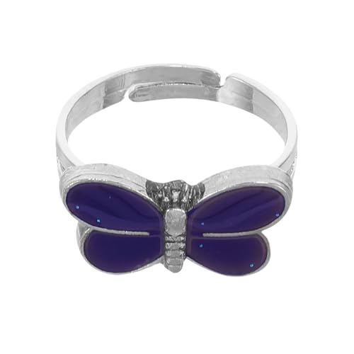 CLISPEED Verstellbarer Kinderring mit Libellenmotiv Farbwechsel Stimmungsring aus Epoxid Zinklegierung Schmuck für Mädchen Geburtstag Party von CLISPEED