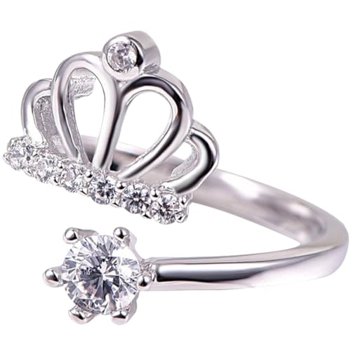 CLISPEED Verstellbarer Kronenring Damen Offener Ring Mit Schmuck Eleganter Aesthetic Ring Für Alltag Party Geburtstag Geschenk von CLISPEED