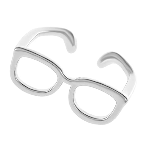 CLISPEED Brillenring Offen Verstellbar Für Damen Mädchen Kupfer Schmuck Accessoire Flexibler Statement Ring Zum Tragen Und Verschenken von CLISPEED
