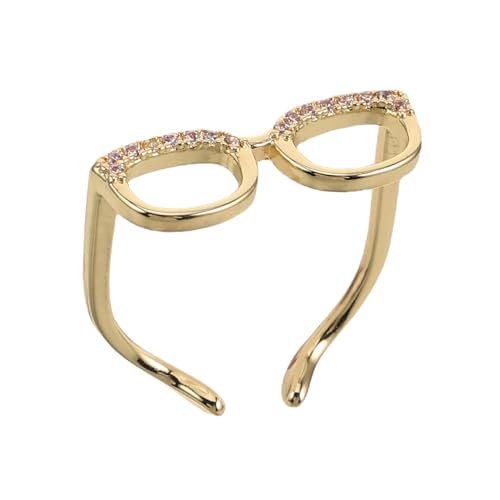CLISPEED Verstellbarer Offener Kupferring mit Mini brillendesign für Damen Einzigartiger Langlebig und Tarnungsbeständig Komfortabel Anpassbar Modisches Statement für Persönlichkeit und CLISPEED Verstellbarer Offener Kupferring mit Mini brillendesign für Damen Einzigartiger Langlebig und Tarnungsbeständig Komfortabel Anpassbar Modisches Statement für Persönlichkeit und von CLISPEED