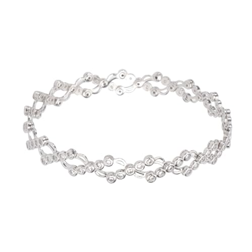 CLISPEED Verstellbarer Ring und Armband Damen Schmuck aus Silberbeschichtetem Kupfer mit Funkelnden Zirkonia Dehnbar und für Frauen zu Weihnachten und von CLISPEED