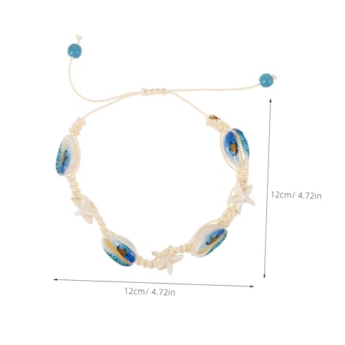 CLISPEED Verstellbares Armband Damen Handgefertigt Geflochtenes Strand Schmuck Unisex Vielseitig Tragbar Als Fußkettchen oder Halskette Mit Schildkröten Design Für Urlaub und Sommer von CLISPEED