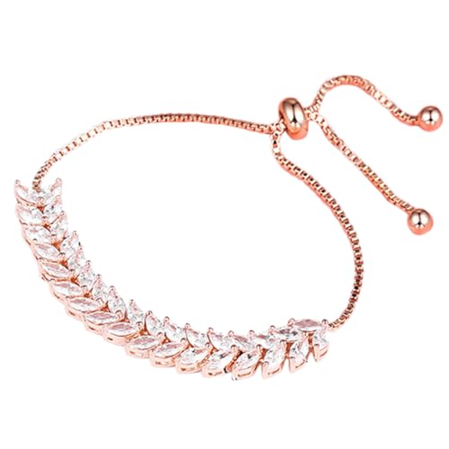 CLISPEED Verstellbares Damen Armband Wasserfest Roségold Schmuck Elegant Tropfenform Hochzeit Party Wristlet CLISPEED Verstellbares Damen Armband Wasserfest Roségold Schmuck Elegant Tropfenform Hochzeit Party Wristlet von CLISPEED