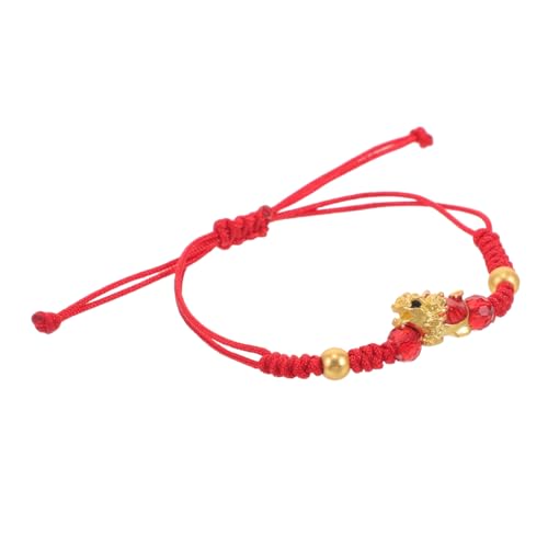 CLISPEED Verstellbares Rotes Drachen Armband mit Charm Geflochtenes Glücksarmband für Damen und Herren Leichtes Modisches Schmuckstück zum Chinesischen Neujahr und Alltag Tragen von CLISPEED