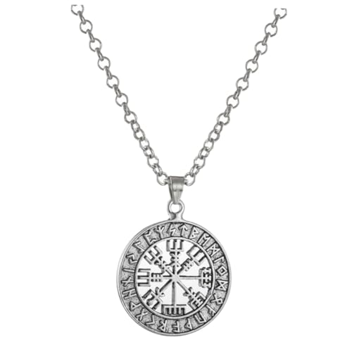 CLISPEED Viking Halskette Herren Retro Wikinger Anhänger Doppelseitig Graviert Ethno Schmuck Geschenk für Männer Vintage Stil von CLISPEED