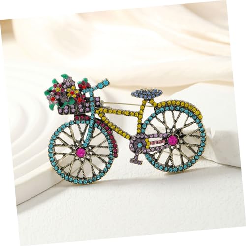 CLISPEED Vintage Brosche Fahrrad Form mit Strasssteinen Leichte Metall Anstecknadel für Damen Kleidung Lapel Pin Elegantes Accessoire für Jacken Taschen Schals und Hüte von CLISPEED